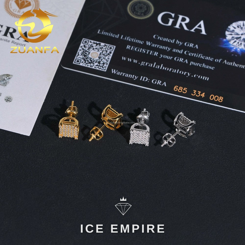 Iced Out Gold Plated Moissanite Earrings