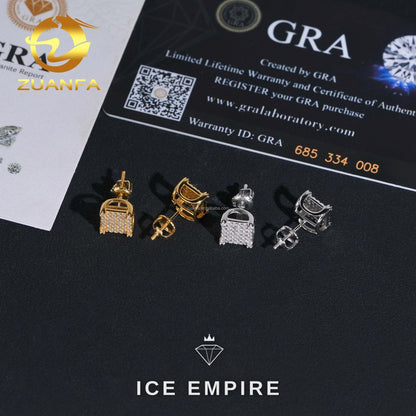 Iced Out Gold Plated Moissanite Earrings