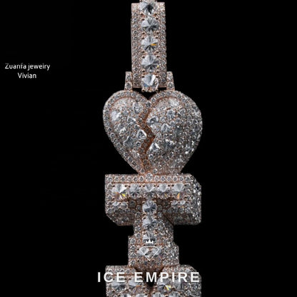 Iced Out Cross 925 Silver Moissanite Pendant