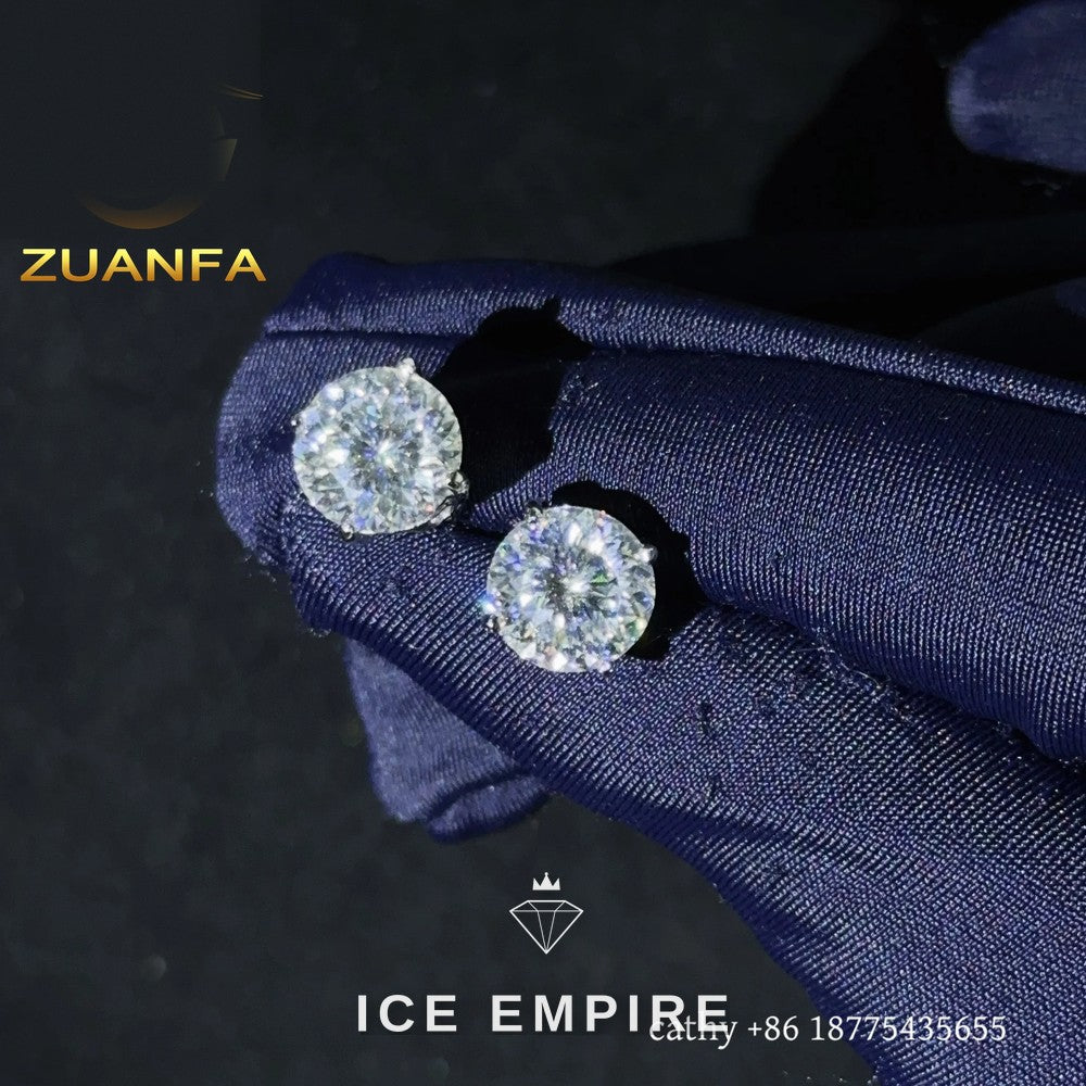 Iced Out Rose Gold Plated Moissanite Earrings