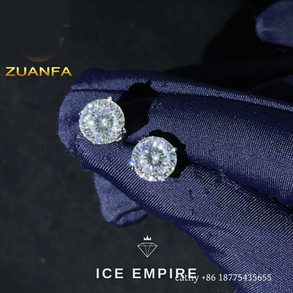 Iced Out Rose Gold Plated Moissanite Earrings