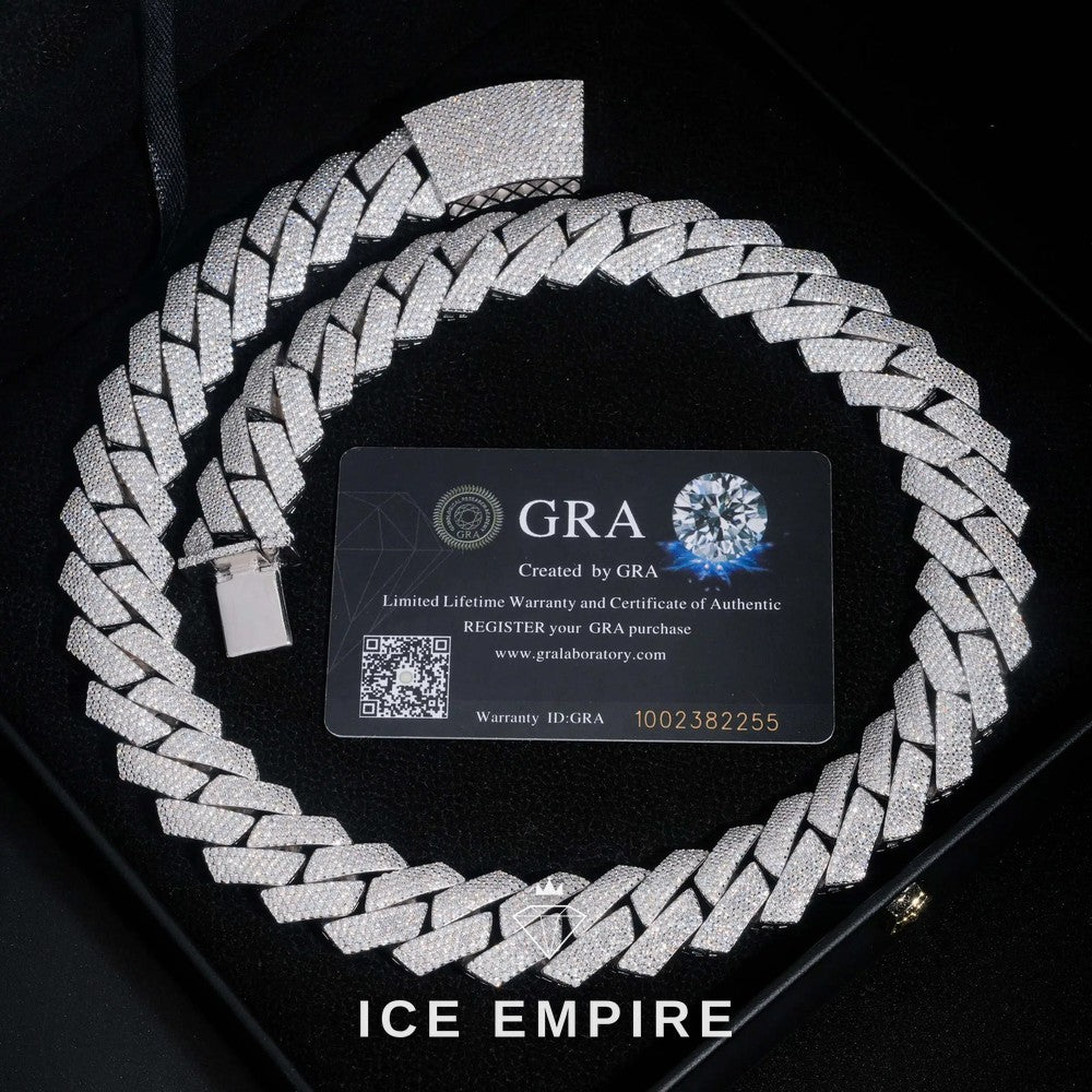 Iced Out Rose Gold Plated Moissanite Cuban Chain