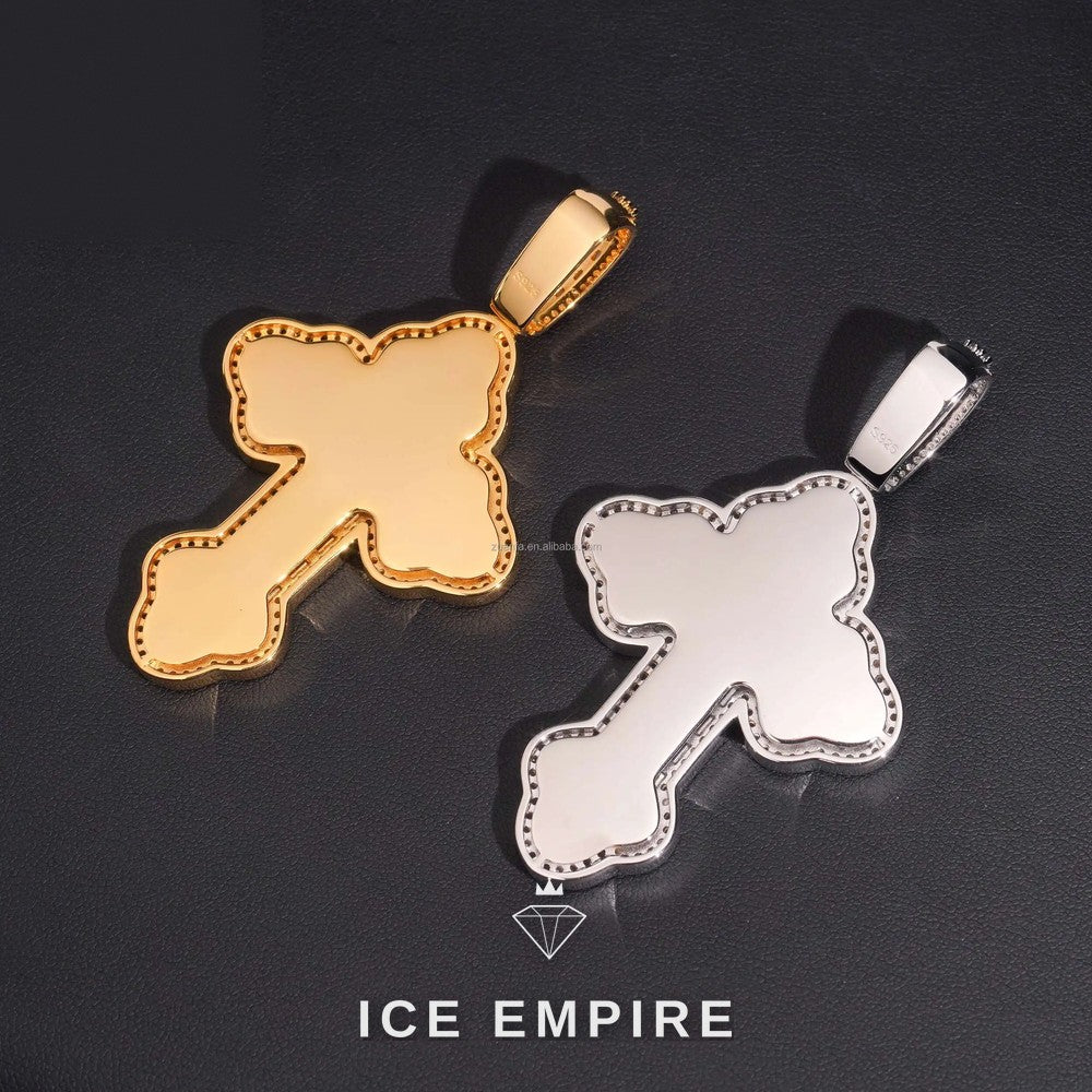 Iced Out Baguette 925 Silver Pendant