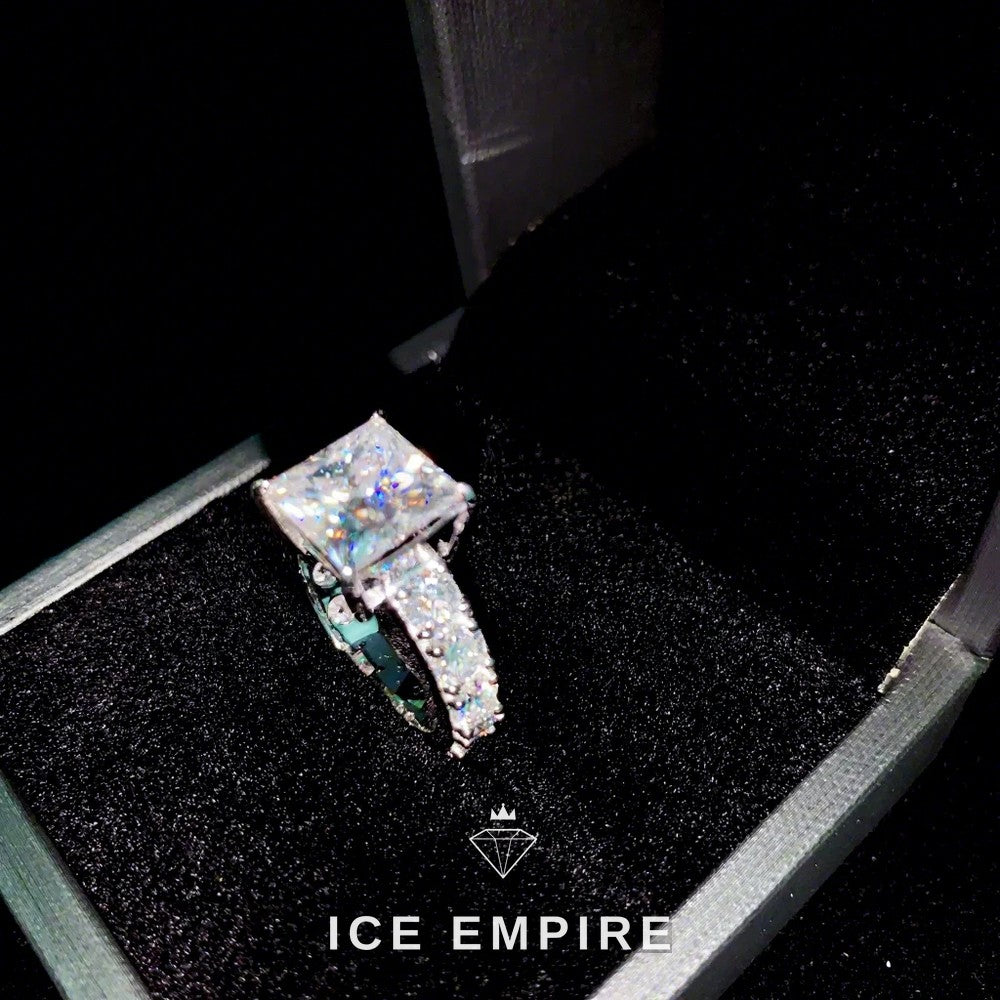 Iced Out Rose Gold Plated Moissanite Engagement Ring