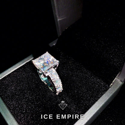 Iced Out Rose Gold Plated Moissanite Engagement Ring