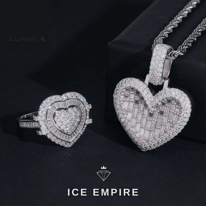 Iced Out Heart Rose Gold Plated Pendant
