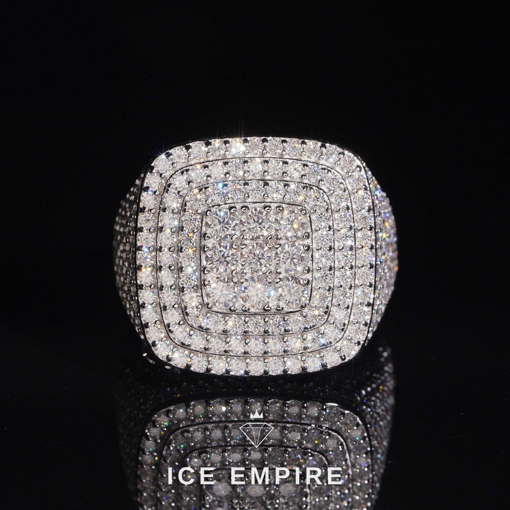 Iced Out 925 Silver Moissanite Ring