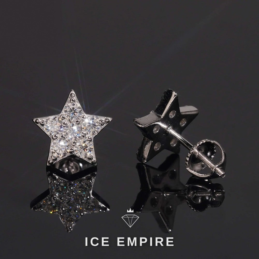 Iced Out 925 Silver Moissanite Stud Earrings