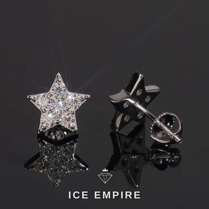 Iced Out 925 Silver Moissanite Stud Earrings