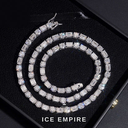 Iced Out 925 Silver Moissanite Tennis Chain