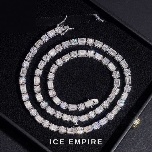 Iced Out 925 Silver Moissanite Tennis Chain