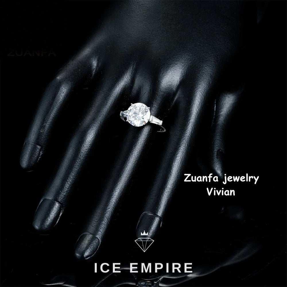 Iced Out 925 Silver Moissanite Ring