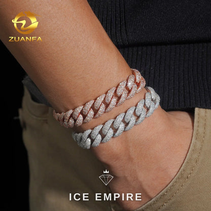 Iced Out Rose Gold Plated Moissanite Cuban Chain
