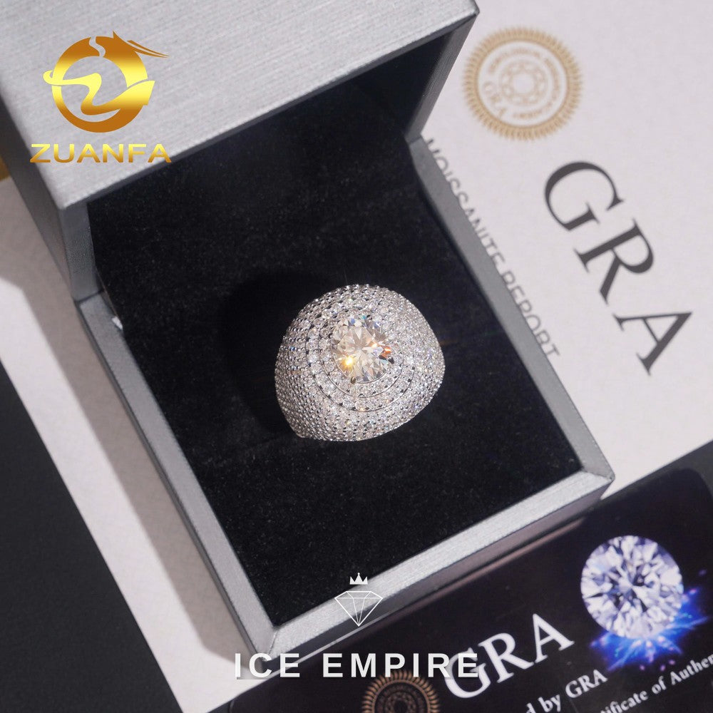 Iced Out Gold Plated Moissanite Ring