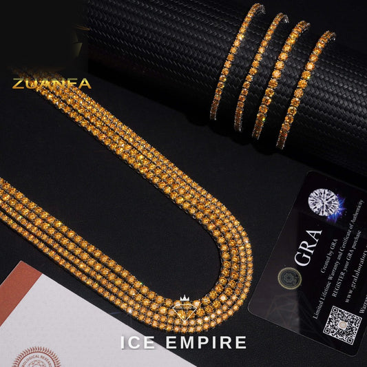 Iced Out Rose Gold Plated Moissanite Cuban Chain