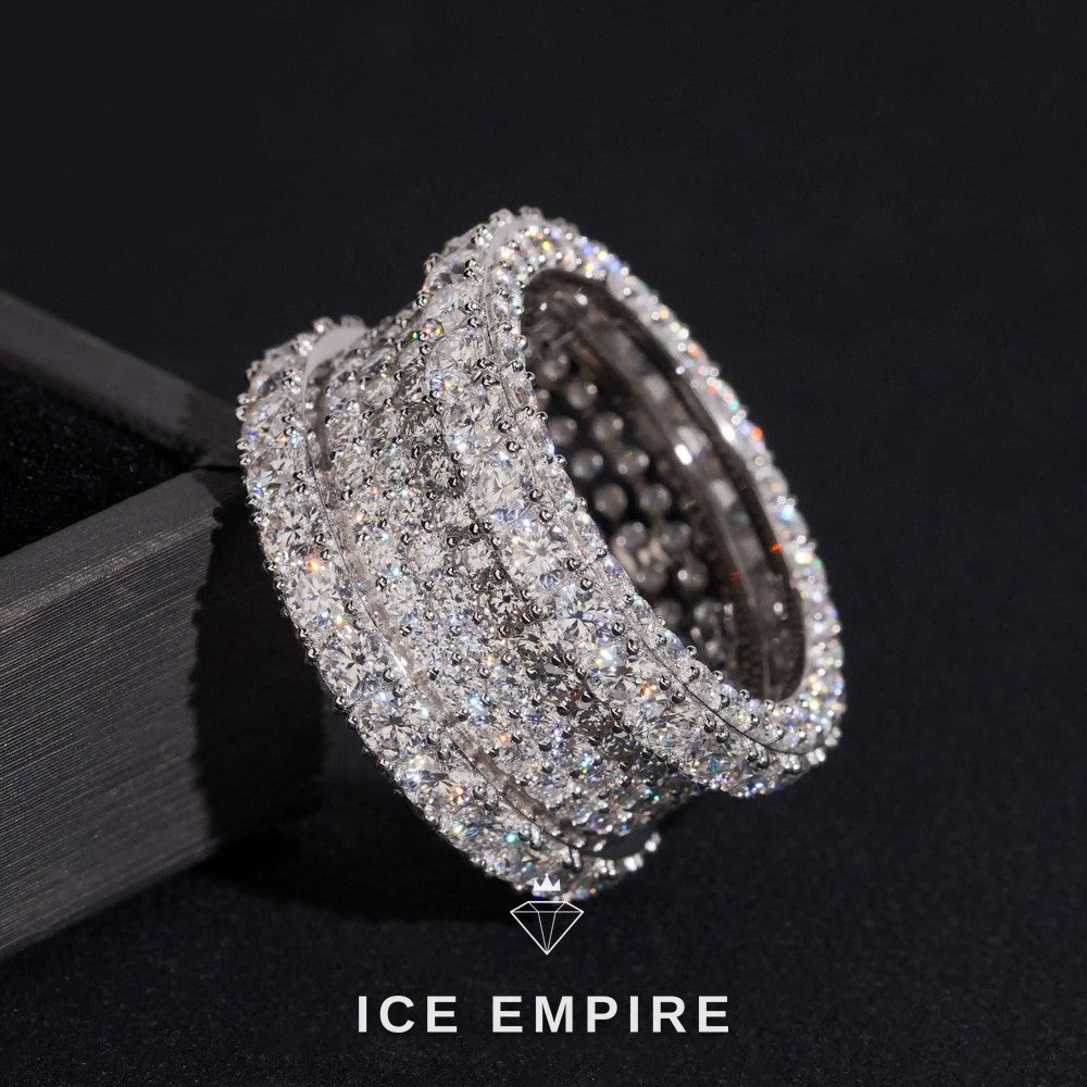 Iced Out Rose Gold Plated Moissanite Ring