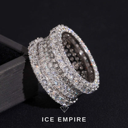 Iced Out Rose Gold Plated Moissanite Ring