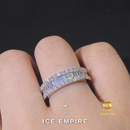 Iced Out Baguette Gold Plated Moissanite Ring