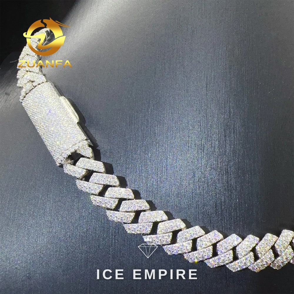 Iced Out 925 Silver Moissanite Cuban Chain