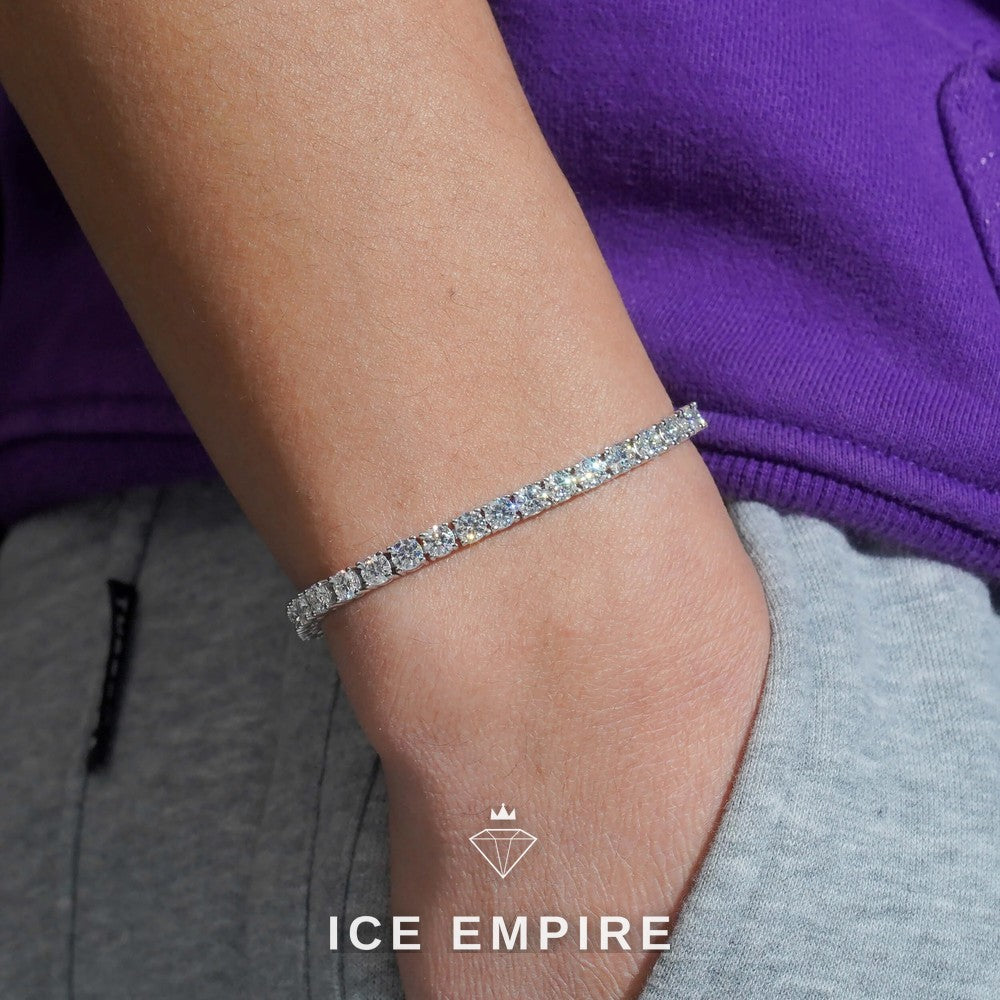 Iced Out 925 Silver Lab Grown Diamond Tennis Bracelet
