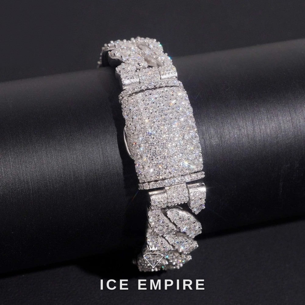 Iced Out 925 Silver Moissanite Cuban Chain