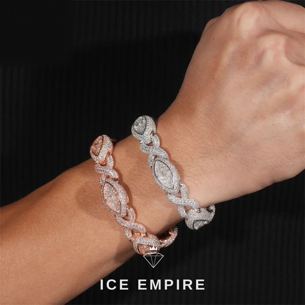 Iced Out 925 Silver Moissanite Cuban Chain