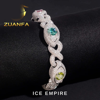 Iced Out 925 Silver Moissanite Cuban Chain