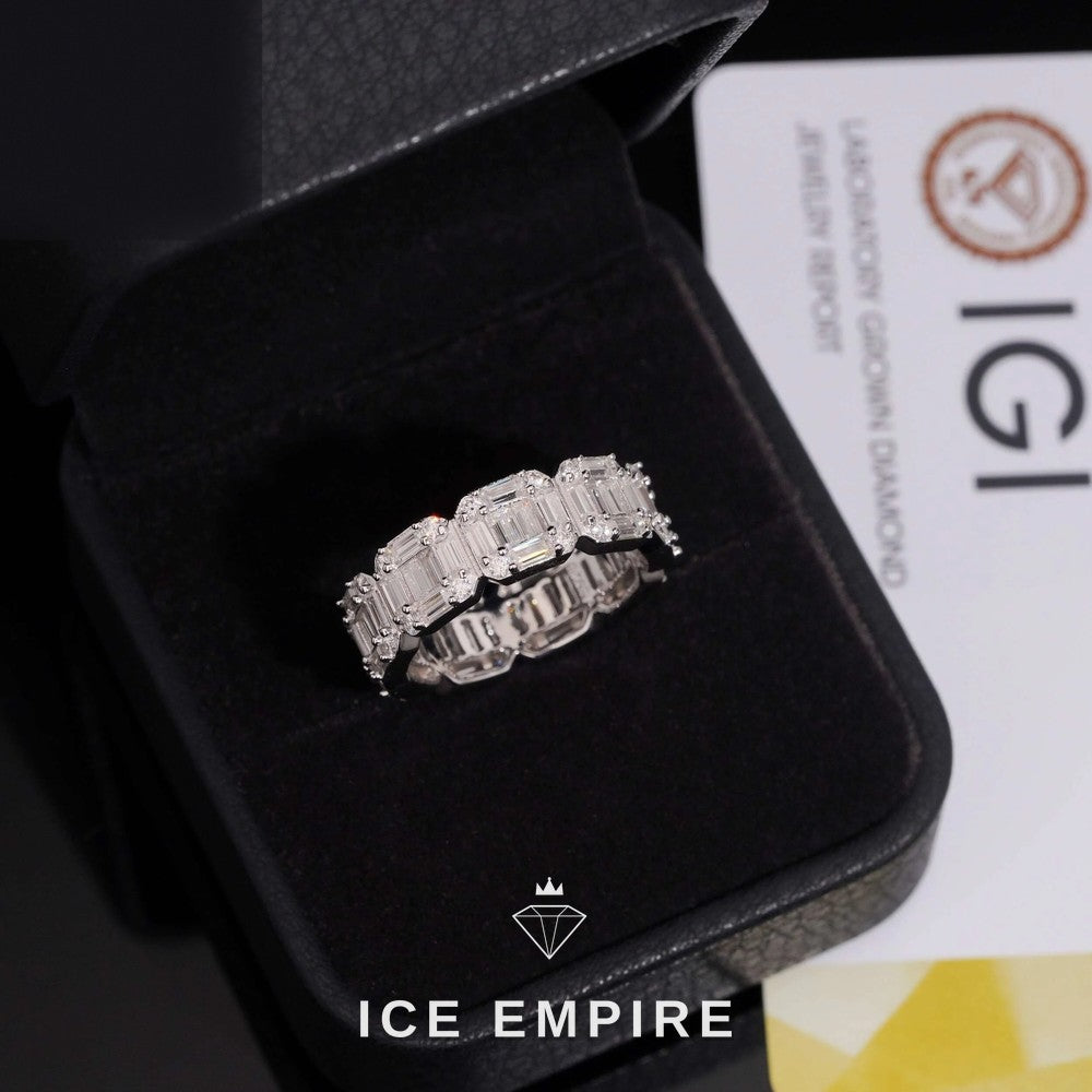 Iced Out Baguette 925 Silver Lab Grown Diamond Pendant