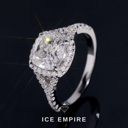 Iced Out Cluster Rose Gold Plated Moissanite Wedding Band