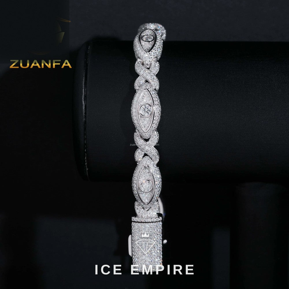 Iced Out 925 Silver Moissanite Cuban Chain
