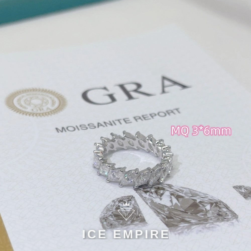 Iced Out Gold Plated Moissanite Wedding Band