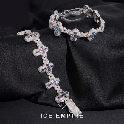 Iced Out Cross 925 Silver Moissanite Bracelet