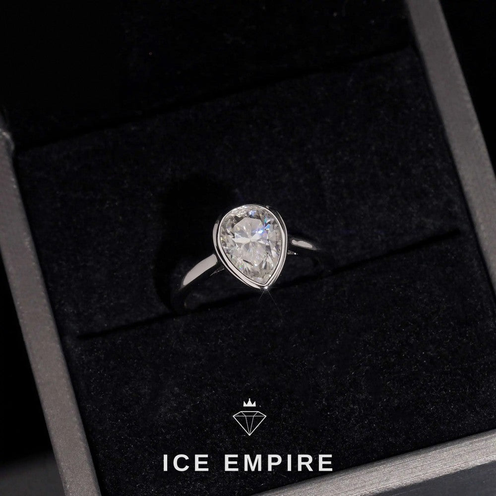 Iced Out 18K Gold Moissanite Wedding Band