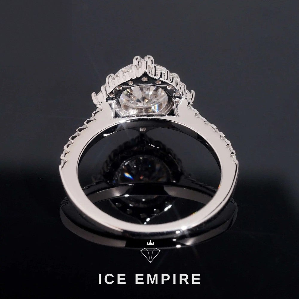 Iced Out 18K Gold Moissanite Wedding Band