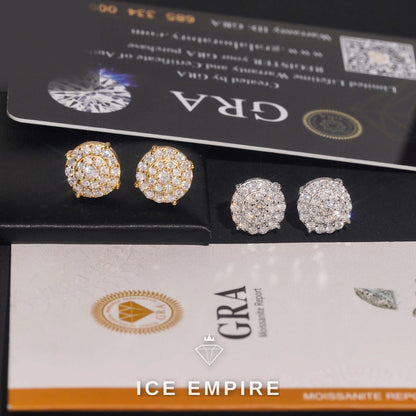 Iced Out Gold Plated Moissanite Earrings