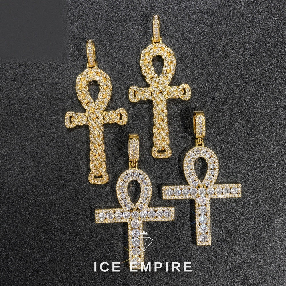 Iced Out Cross Gold Plated Pendant