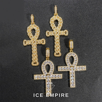 Iced Out Cross Gold Plated Pendant