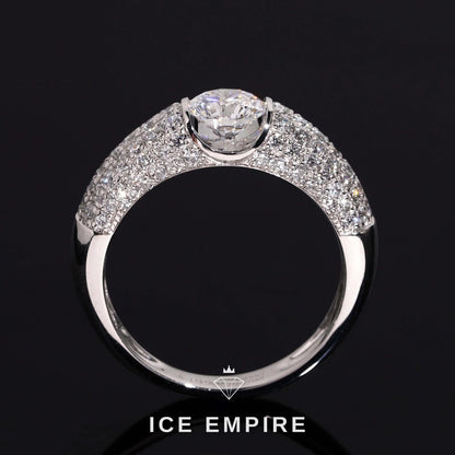 Iced Out 925 Silver Lab Grown Diamond Ring