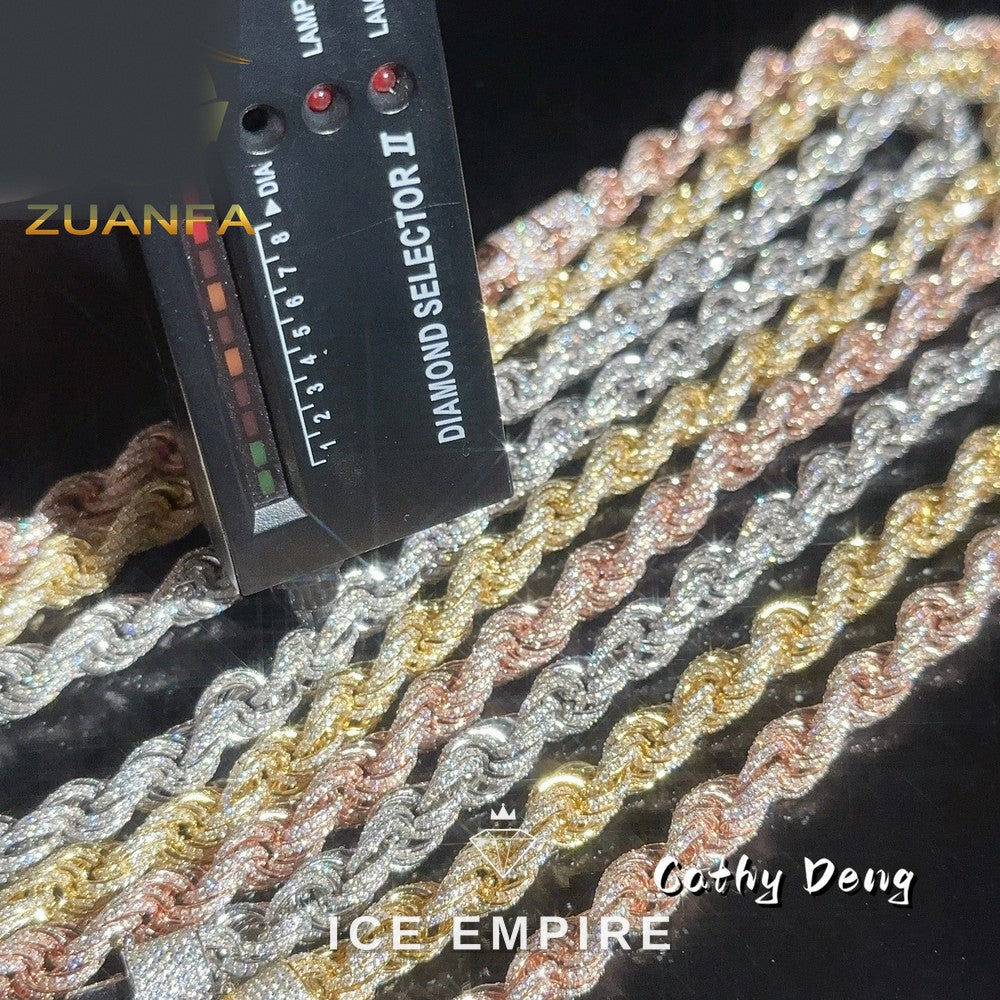 Iced Out Rose Gold Plated Moissanite Cuban Chain