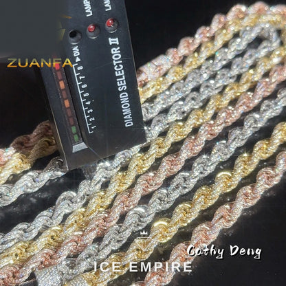Iced Out Rose Gold Plated Moissanite Cuban Chain