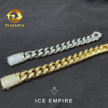 Iced Out Rose Gold Plated Moissanite Cuban Chain