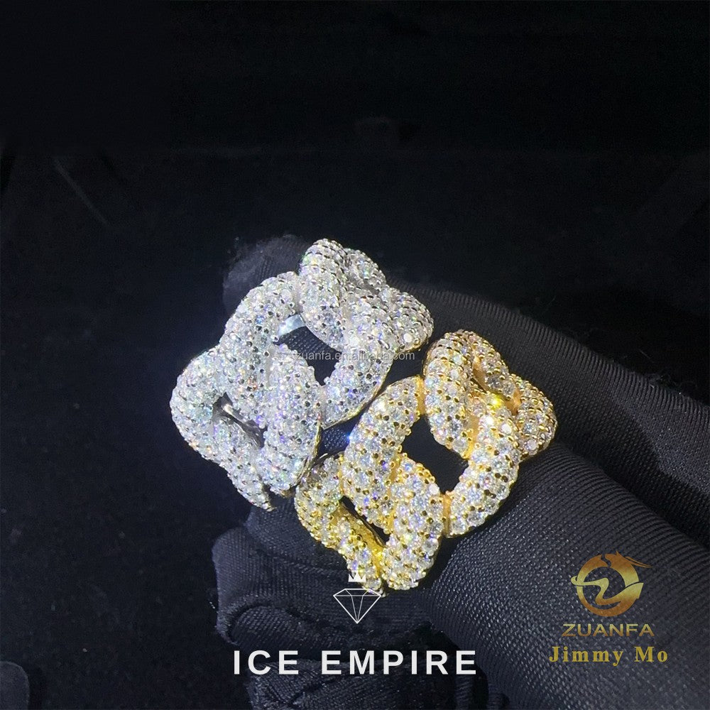 Iced Out 925 Silver Moissanite Cuban Chain