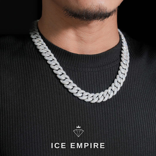 Iced Out Rose Gold Plated Moissanite Cuban Chain
