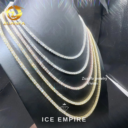 Iced Out Rose Gold Plated Moissanite Tennis Chain