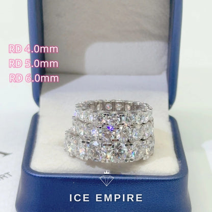 Iced Out Gold Plated Moissanite Wedding Band