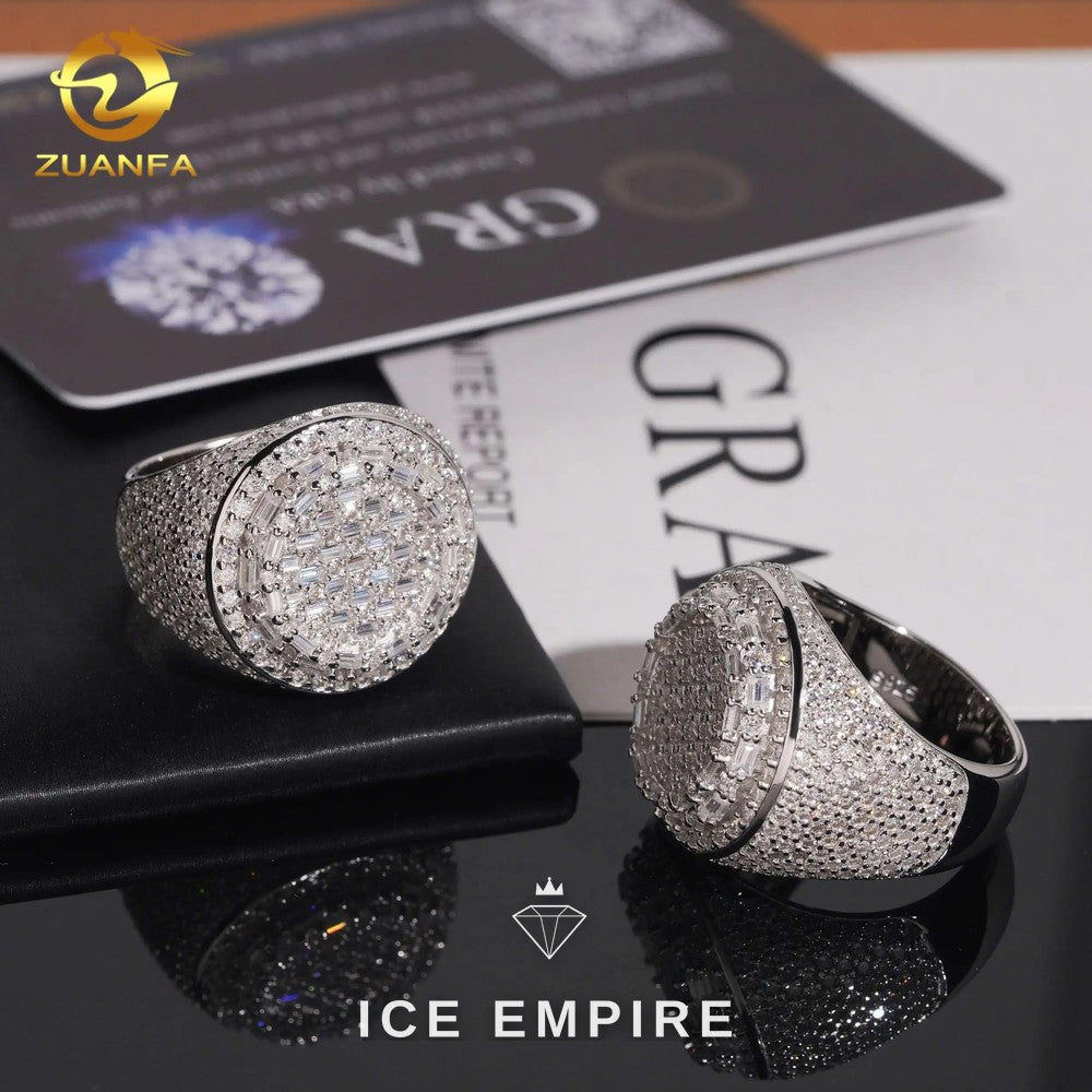 Iced Out 925 Silver Moissanite Ring