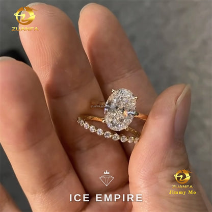 Iced Out Gold Plated Lab Grown Diamond Engagement Ring