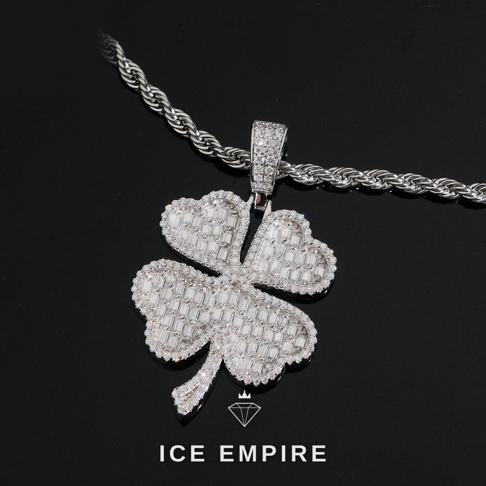 Iced Out Baguette Gold Plated Lab Grown Diamond Pendant