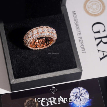 Iced Out 925 Silver Moissanite Engagement Ring