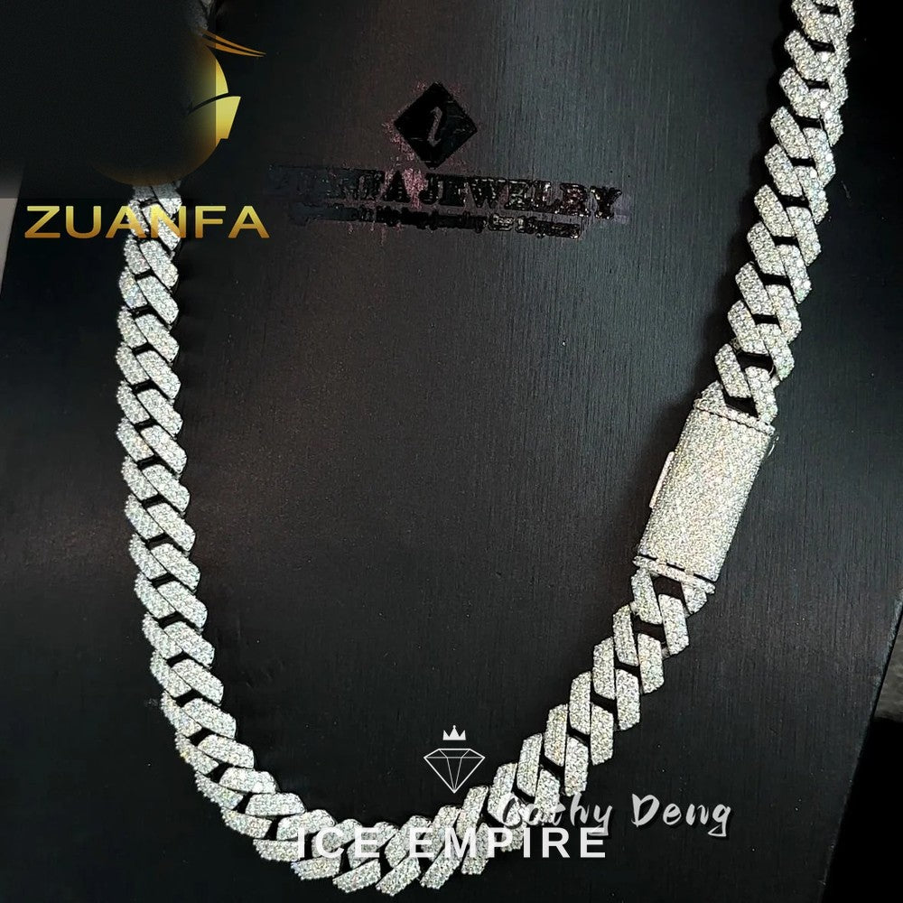 Iced Out Rose Gold Plated Moissanite Cuban Chain